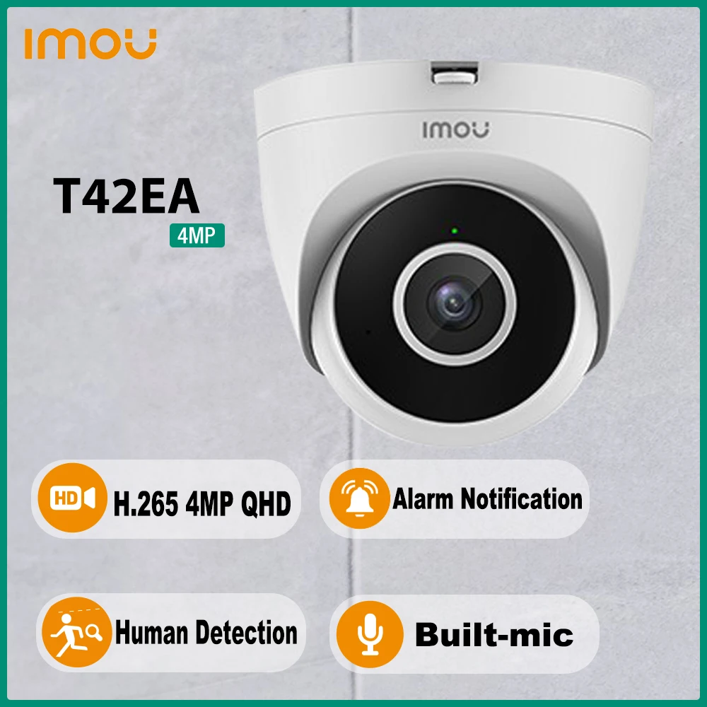 

Dahua Imou T42EA Turret PoE 4MP H.265 IP Camera IR Night Vision Built-in Mic Human Detection Onvif Indoor Smart Home Monitor