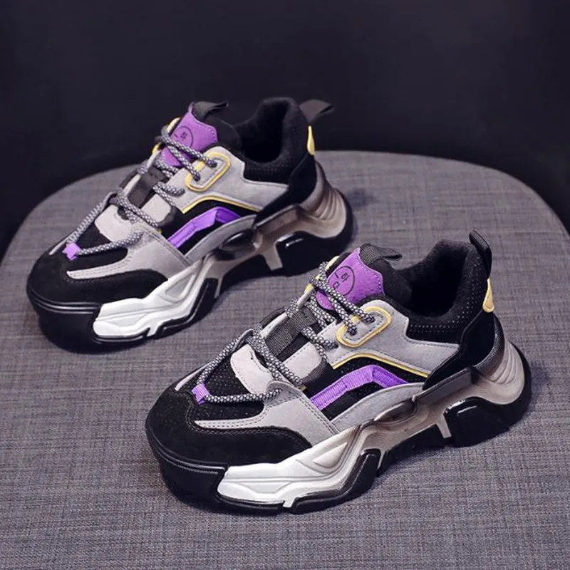 

Кроссовки женские на платформе, на шнуровке, толстая подошва, Вулканизированная подошва, удобная повседневная обувь, Размеры 35-40