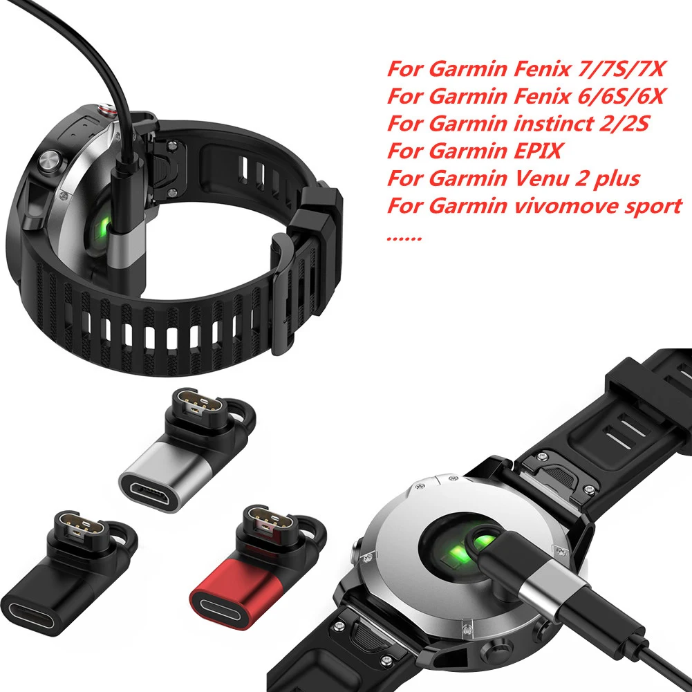 

Адаптер зарядного устройства Type C/Micro USB/IOS на 4pin для Garmin Fenix 7/7S/7X/6/6S/6X instinct 2S CAME 2 EPIX