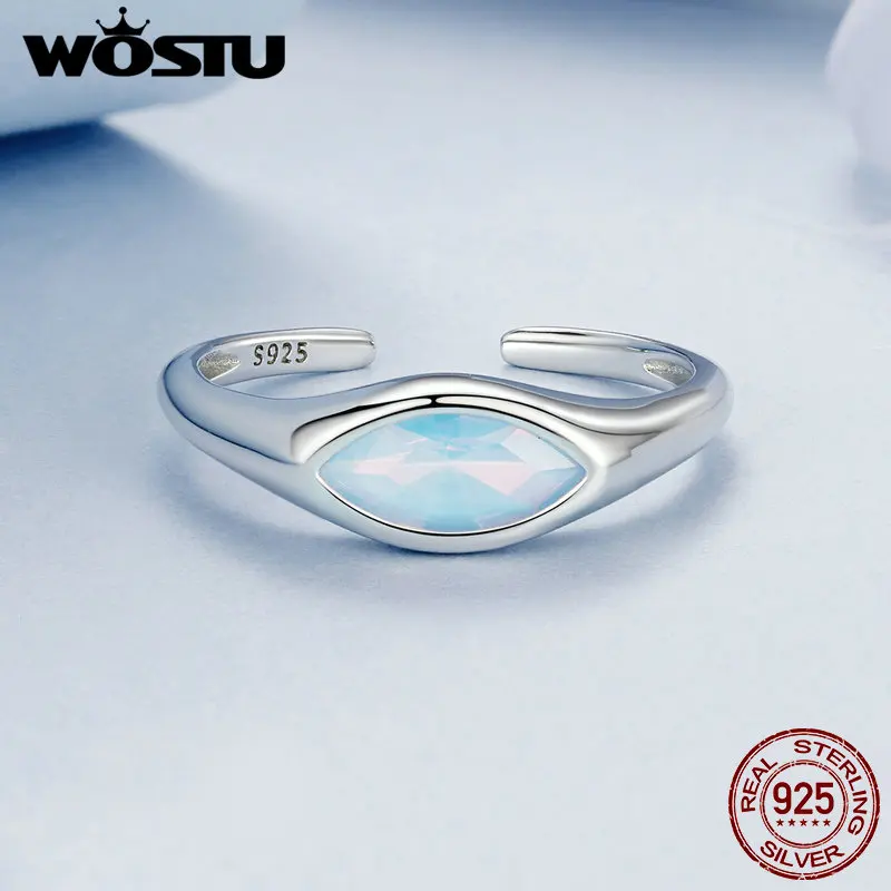 WOSTU Оригинальное кольцо из стерлингового серебра 925 пробы с застежкой на глаза