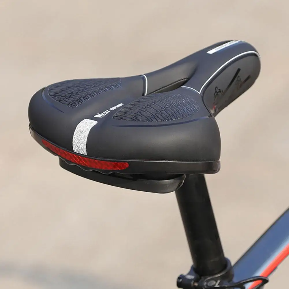 Bike Saddle Waterproof Bike Seat Extra Wide Gel Cruiser W/ C
