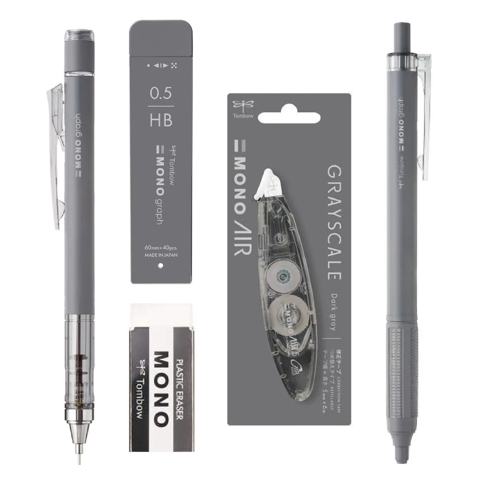 

TOMBOW моно механический карандаш, ластик, гелевая ручка серый набор