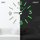 Несколько стилей 3D Светящиеся Настенные часы зеркальные наклейки креативные самодельные съемные художественные наклейки домашний Декор Гостиная кварцевые иглы Лидер продаж