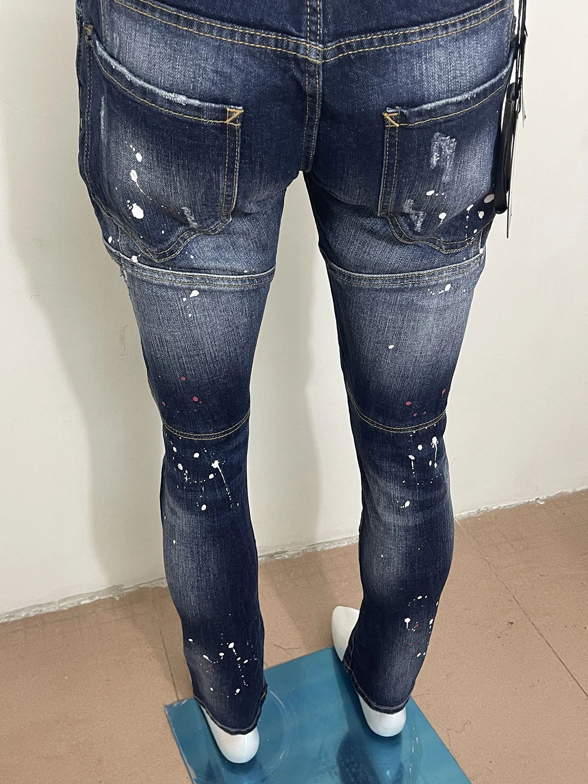 2023 spring and autumn new jeans men's D2 jeans small feet micro-elastic casual day after all the holes in the lettering tide