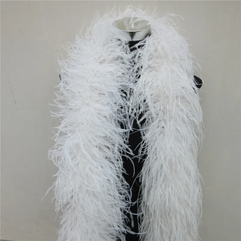 

6Layer 1pcs/lot Beautiful White Ostrich Feather Boa Diy Plumas De Faisan Wedding Feathers for Craft Accessories Plume