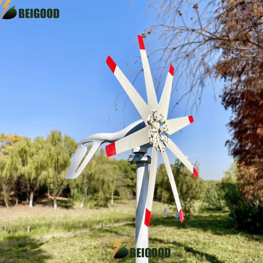 Home 1000W Wind Power Turbine Generator 5KW 12V 24V 48V 3000W 4KW Low Noise Upright Windmill for Farm Seashore Boat