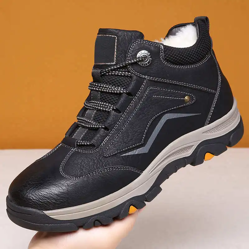 

2022 Winter Men's Black Sneakers Bodybuilding Men's Sport Shoes Shose Brand Tenis Running Obuv Men's Sports Boots Black Tennis