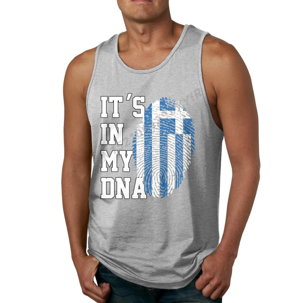 

Летняя мужская майка с греческим флагом It's IN MY DNA, мужская рубашка без рукавов в стиле хип-хоп