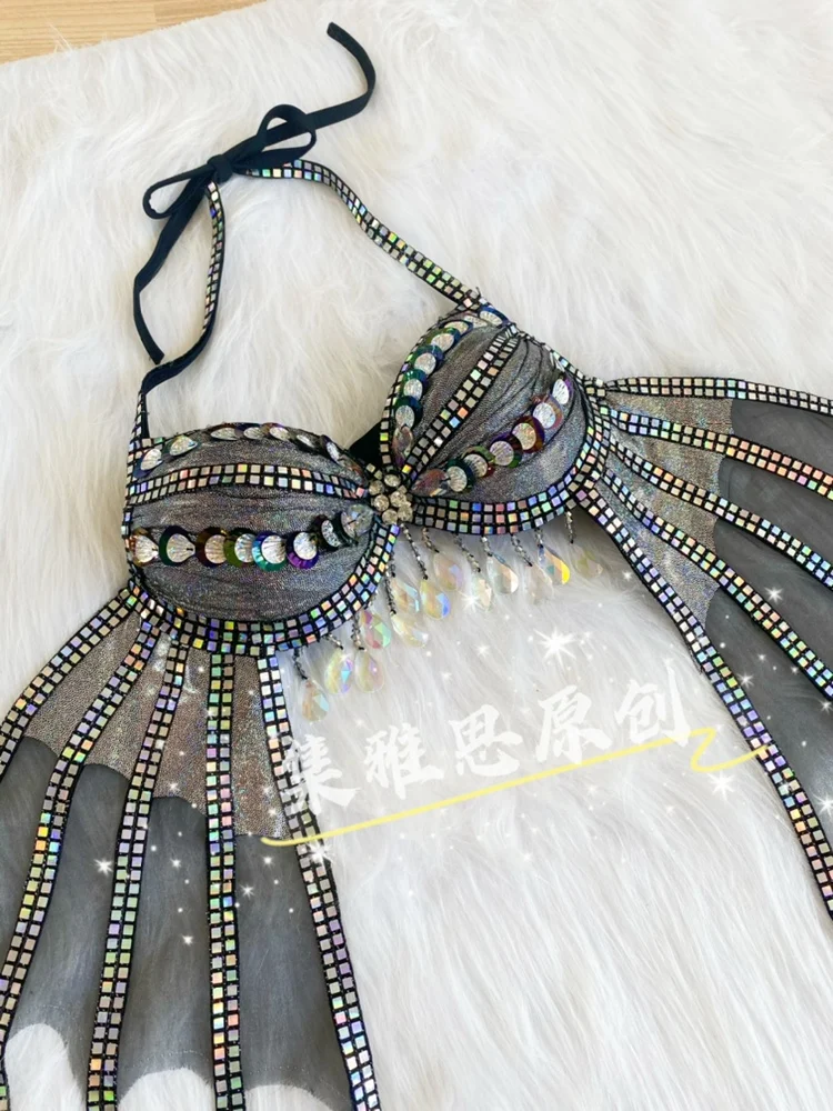 Оригинальный дизайн ручная работа блестки ракушки бисероплетение бахрома