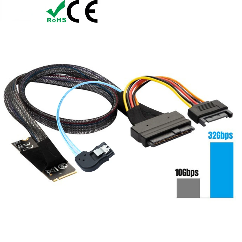 Адаптер премиум-класса M.2 (M-Key Nvme) для стандарта U.2 адаптер с SATA 15P и 7P кабель под