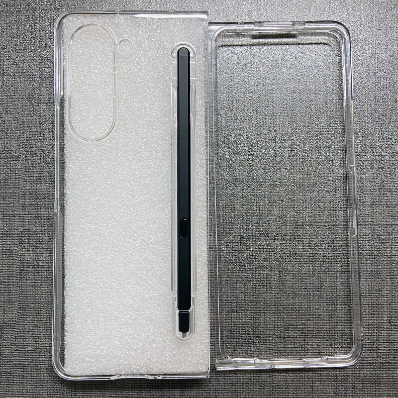 

Transparent Case For Samsung Galaxy Z Fold 5 Z Fold5 Slim Clear Phone Cover With S Pen Slot Protective Shockproof hard Case
