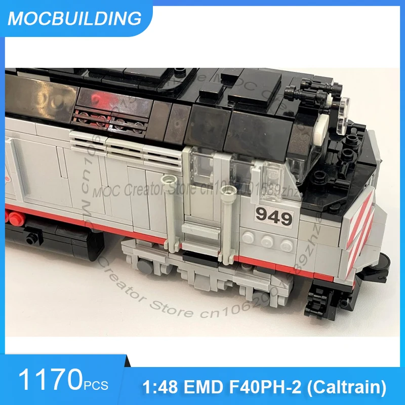 Фото Масштаб 1:48 EMD F40PH-2 (Caltrain) MOC Конструктор из блоков для самостоятельной сборки Модель поезда Развивающие креативные игрушки Подарки 1170 деталей №3
