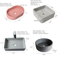 Concrete basin Sink Silicone Mold Simple square round oval hand-made sink mold bathroom vanity basin mold