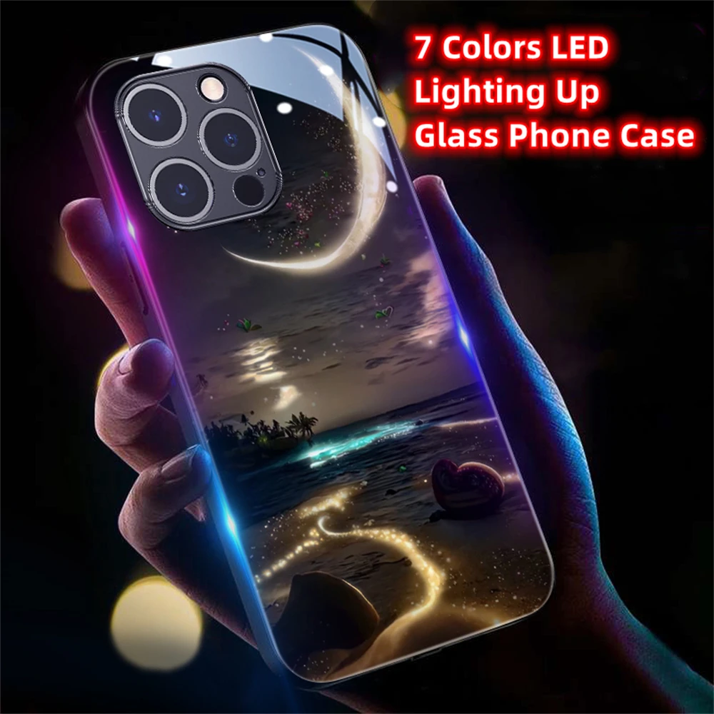 Фото Светящийся чехол Pretty Star River Beach Sound Music Control LED для iPhone Air 17 16 15 14 13 12 11 Pro Max Plus №2
