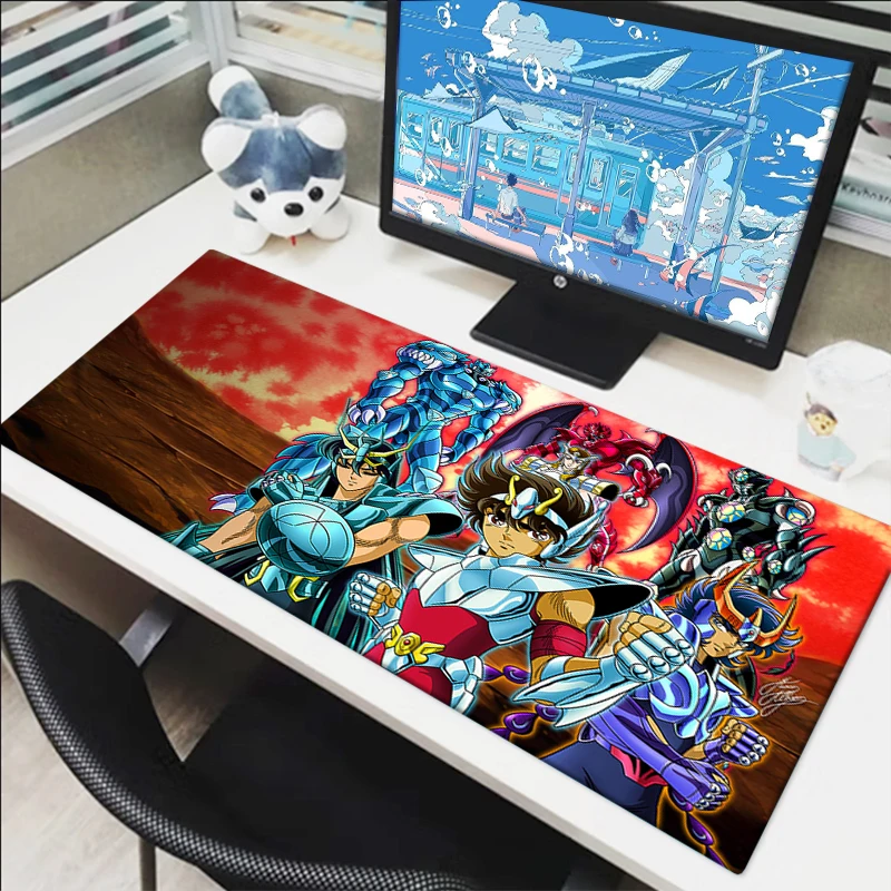 

Desk Mat Saint Seiya Game Mats Gaming Mouse Pad Anime Desktop Accessories Mousepad Gamer Deskmat Mause Office Pads Pc Xxl Large