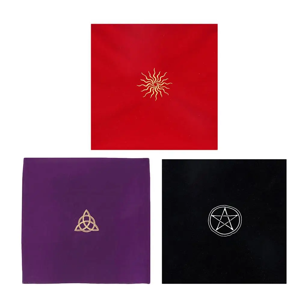 Бархатная скатерть Таро в винтажном стиле Викка пентакль солнце для карт