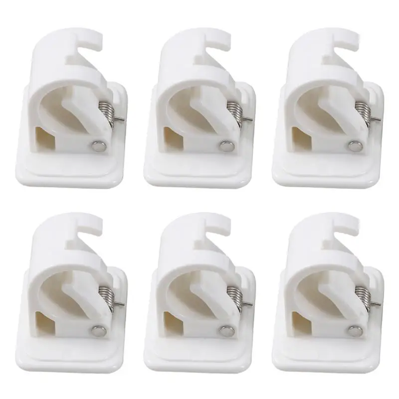 

6pcs Curtain Holder Curtain Rod Holder Clamp Curtain Support Rod Bracket Self Adhesive Curtain Holders
