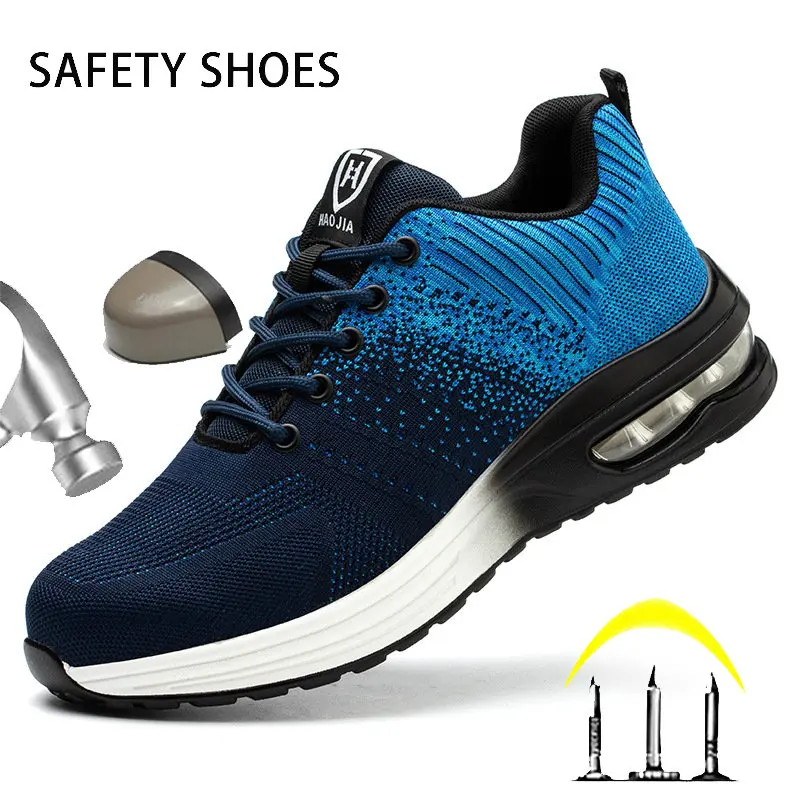 

Light Puncture-Proof Indestructible Shoes Safety Shoes Men and Women with Steel Toe Cap Anti-smash Men Work Shoes Sneakers