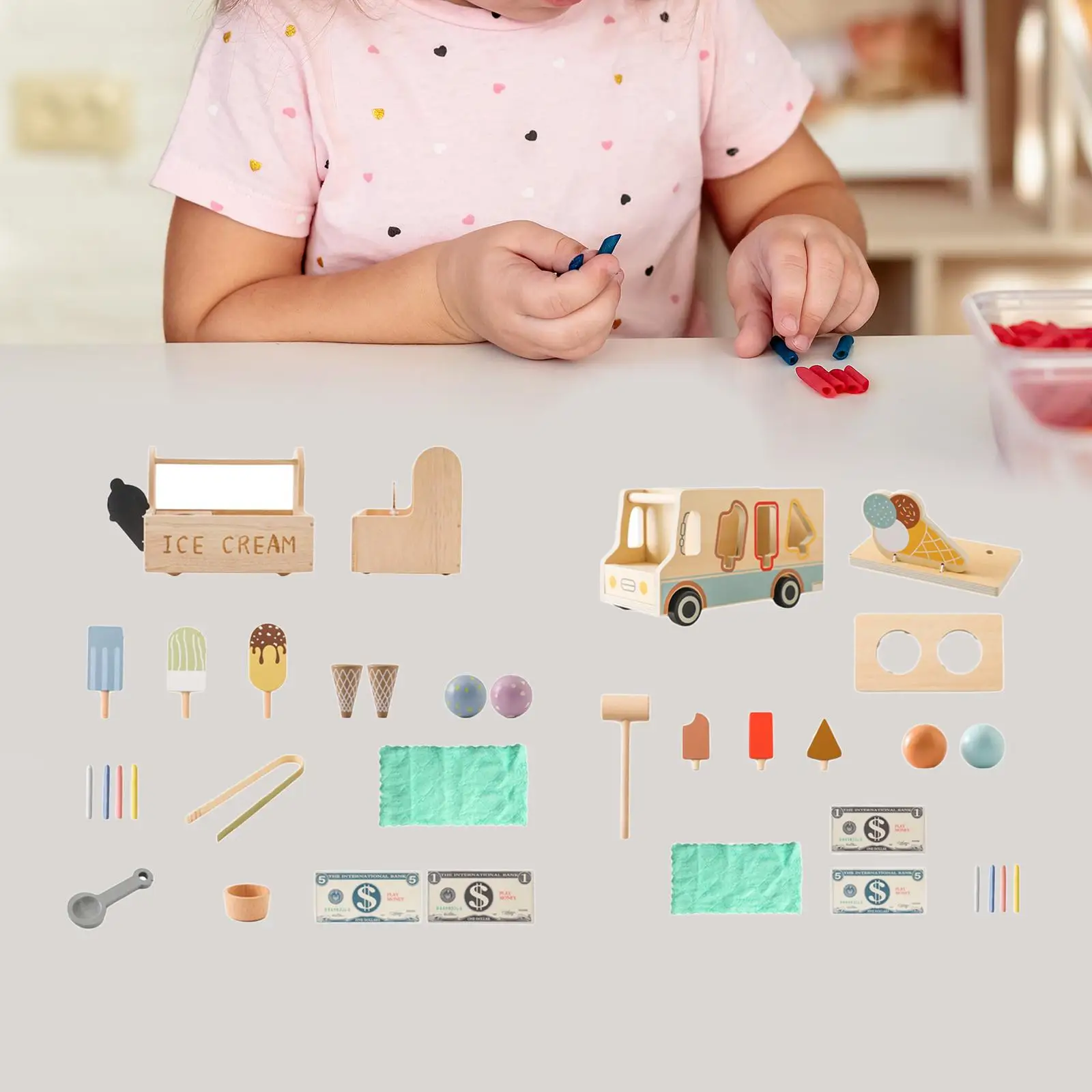 Деревянный магазин льда поощряет творческую игру игровой набор ролевая игра