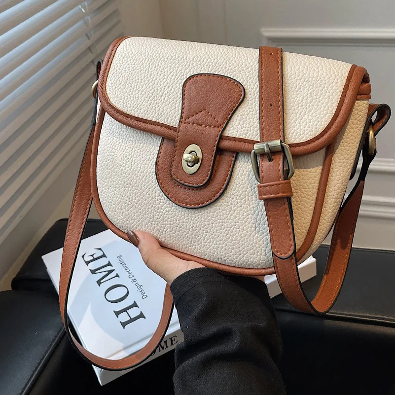 

Bags2021autumn and Winter New Fashion Ladies Luxury High-quality Casual Simple Net Red Lychee Pattern One-shoulder Messenger Bag