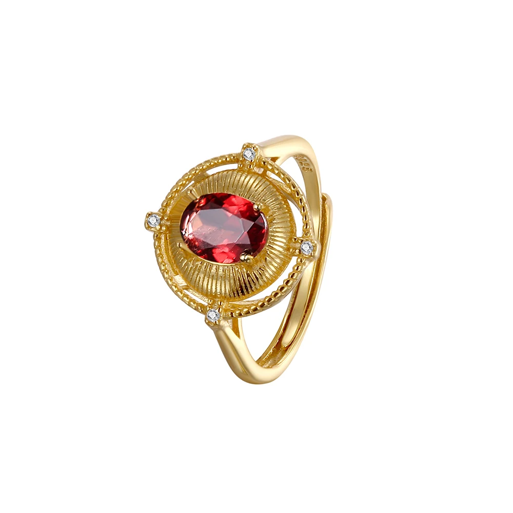 Новое женское кольцо из чистого серебра S925 позолоченное 18 карат в сочетании с