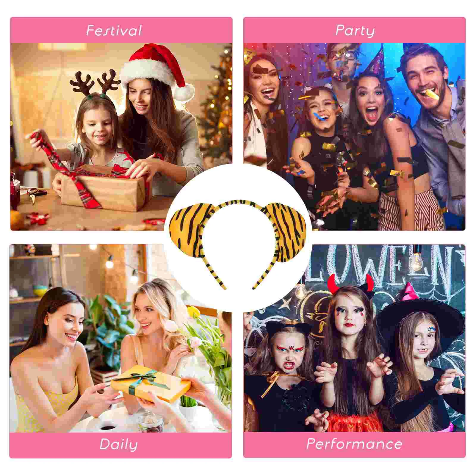 6 шт. головные уборы с ушками животных набор из предметов детские повязки на