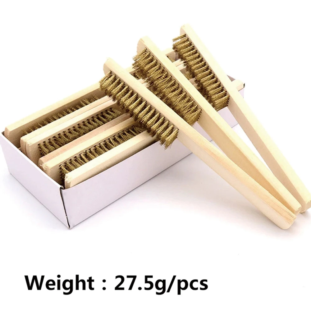 

12pcs Copper Wire Brush Stainless Steel Wire Brush Rust Removal Wood Handle Wire Brushes For Polishing Grinding Cleaning Tools
