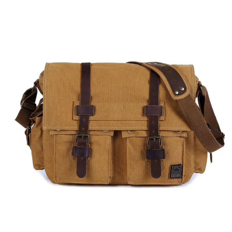 Brand Luxury Vintage Men's Canvas Shoulder Messenger Bag Men Adjustable Large Capacity Casual Bags Fashion High Quality Handbags