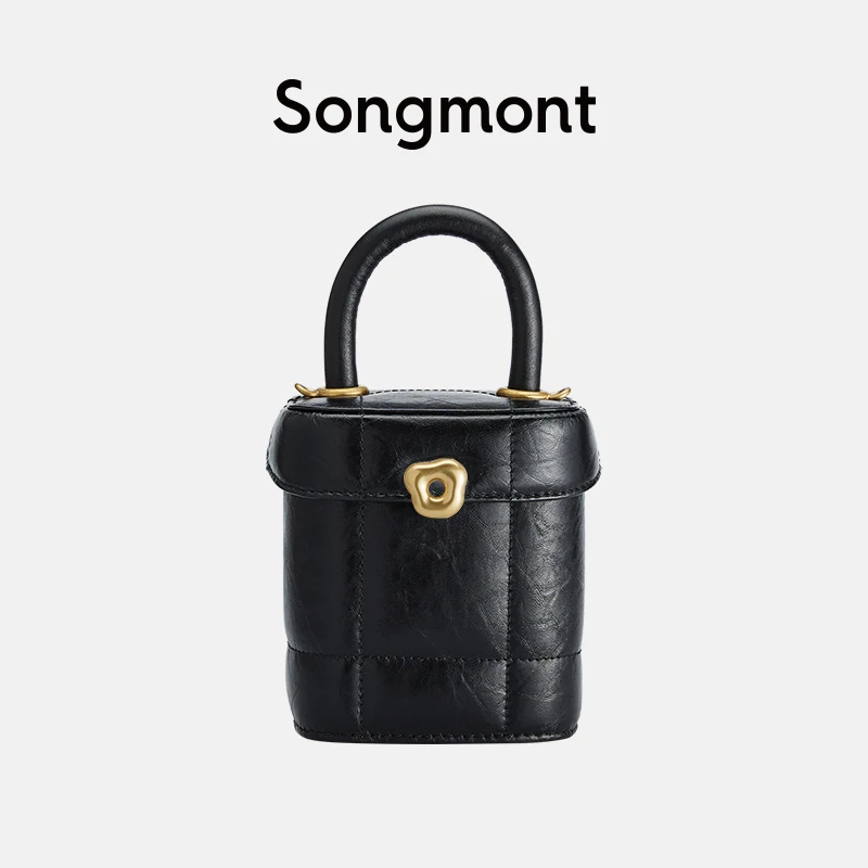 

Songmont Chocolate Small Nugget Bag Wonton Lock Crossbody Bag Female Simple Shoulder Bag Bucket Bag 2022 Summer Trendy Fashion