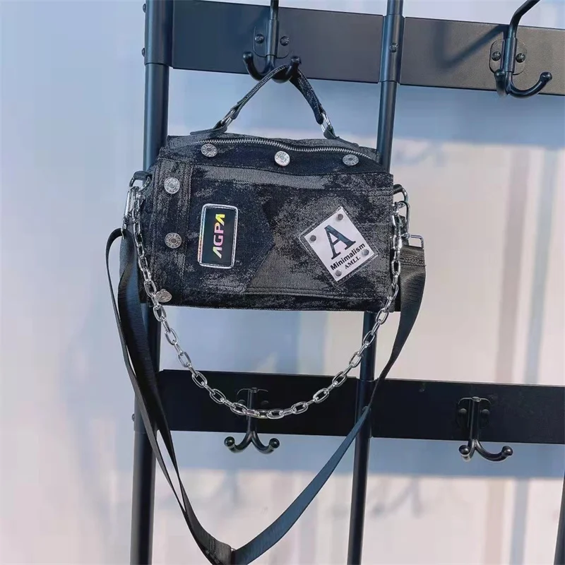 

European And American Retro Cowboy Women'S Leather Portable Simple Chain One-Shoulder Messenger Fashion Cosmetic Bag Multi-Purpo
