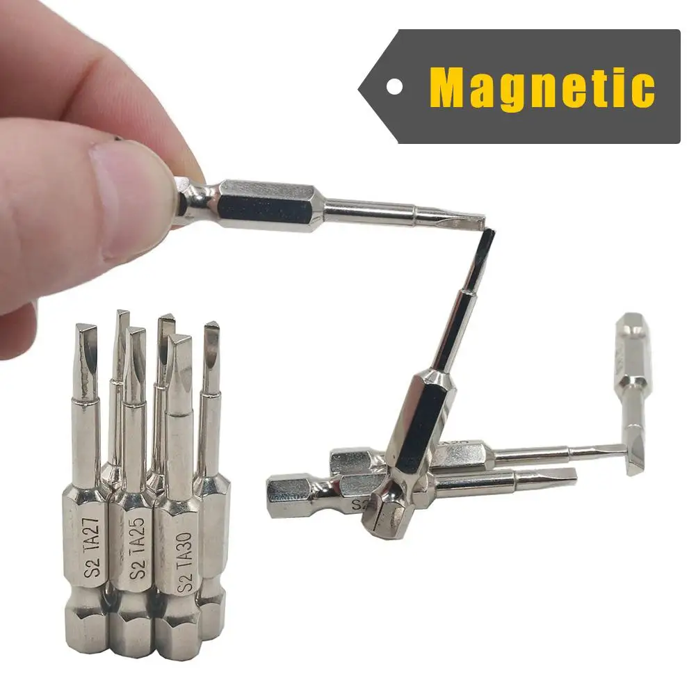 

6pcs Screwdriver Bits Durable Shank Screwdriver S2 Steel 1/4 inch Hex Magnetic Bit Easily Carrying Lightweight Gadgets