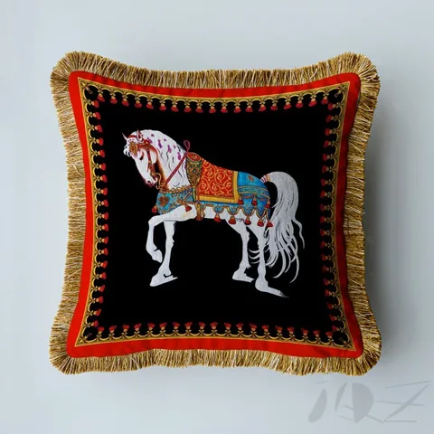 Роскошный чехол для подушки с рисунком лошади, домашний декор, искусственное украшение для дивана, стула, гостиной, спальни, клетчатая Подушка, Чаки