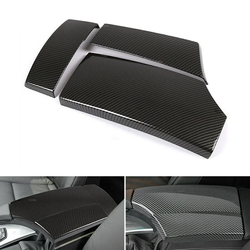 

Car styling For BMW 5 Series E60 Carbon fiber Center Console Stowing Tidying Armrest box protect stickers cover Trim