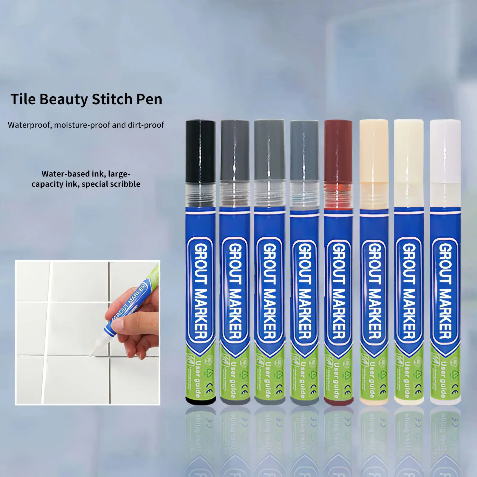 

5,5 дюймовая ручка для ремонта плитки с сильным покрытием, маркер для зазора, водонепроницаемый инструмент для заземления плитки со сменным ...