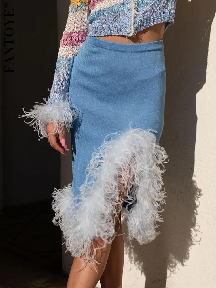 

Женские облегающие мини-юбки Fantoye, с разрезом по бокам, с высокой талией, с рюшами, на осень