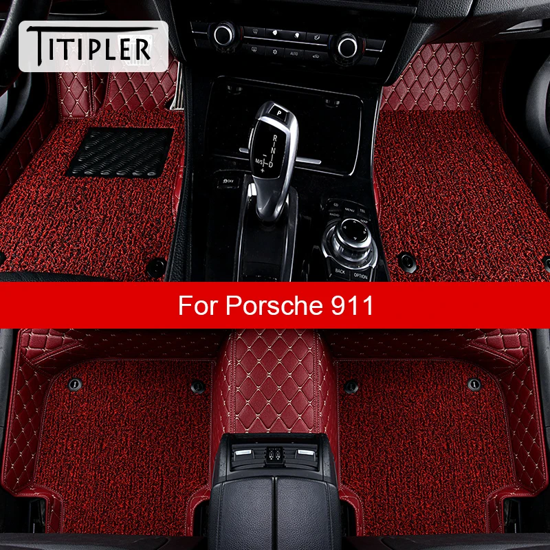 

TITIPLER Car Floor Mats For Porsche 911 911Targa Convertible 4 Seats Auto Foot Coche Accessories Carpets