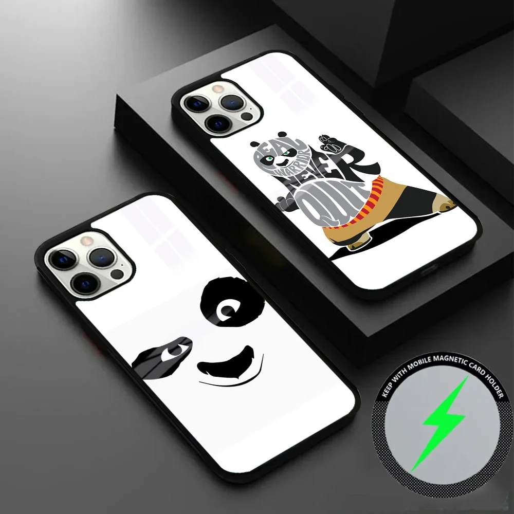 Чехол для телефона K-Kung Fu P-Panda-A IPhone 16 15 14 13 12 11 Pro Max Plus Mini Magsafe Mirror беспроводной
