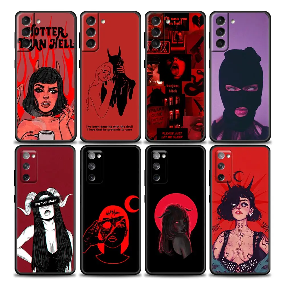 

Hotter Than Hell Sexy Devil Woman Case Cover For Samsung Galaxy S21 S22 S20 S 21 Ultra FE Plus S7 S8 S9 S10 Plus Lite Case Funda