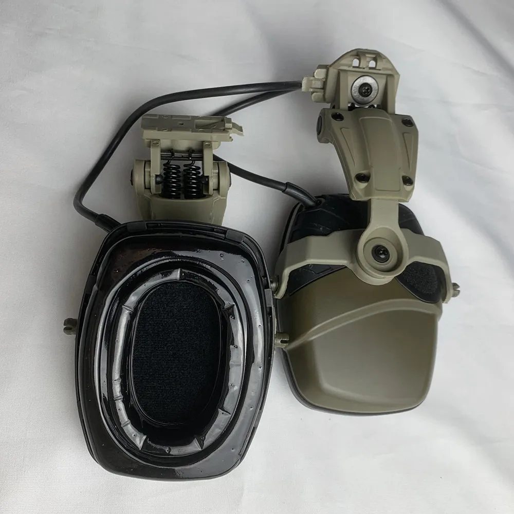 Tactical Helmet ARC Rail Adapter with Electronic Noise Canceling Shooting Sport Headset Airsoft Hunting Shooting Gel Ear Pads