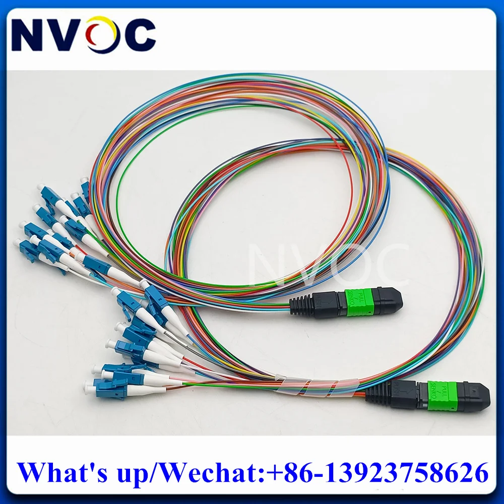 

5Pcs 12Core MPOAPC Male to LC/SC 0.9mm 0.5M SM Low Loss Data Center Cassette Fiber Optic MPO Harness Module Hybrid Patch Cord