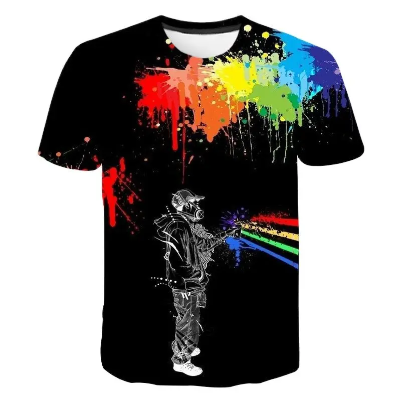 

2022 Men Women Kids Graffiti T Shirts 3D Printed T Shirts Summer Short Sleeve Tops Cool Boys Girls Kids Fashion Street T Shirts