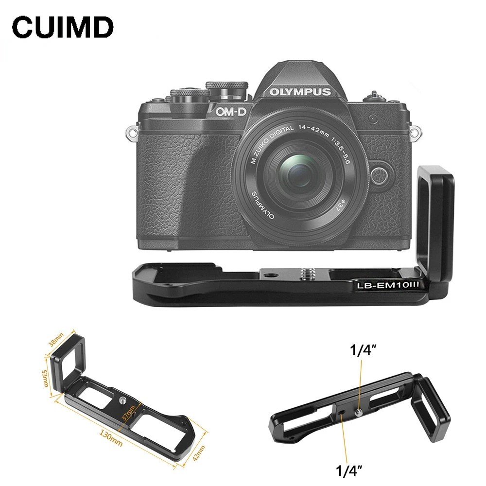 

Quick Release L Plate Bracket Holder Hand Grip for Olympus OMD EM10 III OM-D EM10 III 3 Camera for Arca Swiss Tripod Head