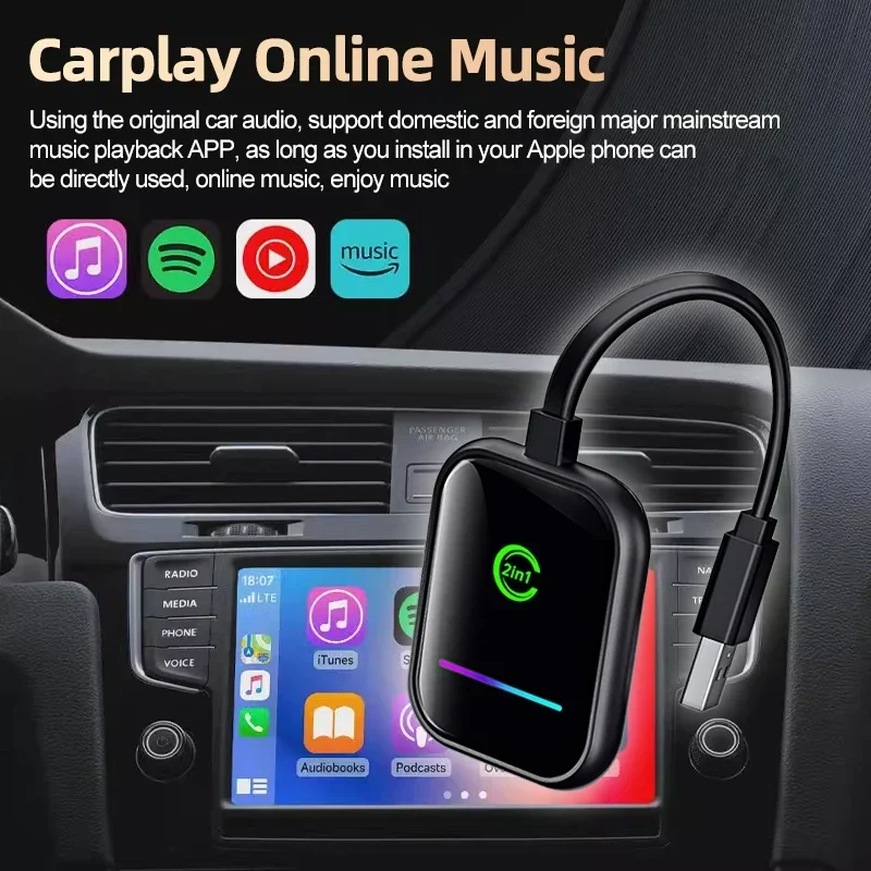 Фото Для Nissan Armada с USB-адаптером питания Carplay Android Auto 5 ГГц Wi-Fi Plug and Play Мини-адаптер Auto Connect Smart Box №4
