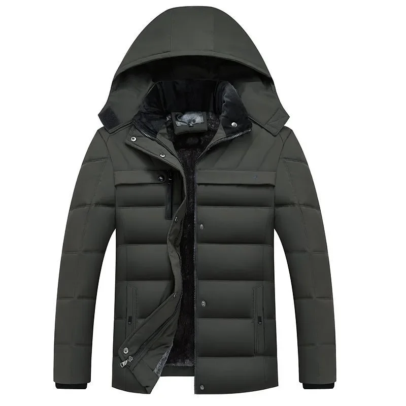 Пуховое хлопковое стеганое пальтоМужская зимняя куртка для среднего и пожилого