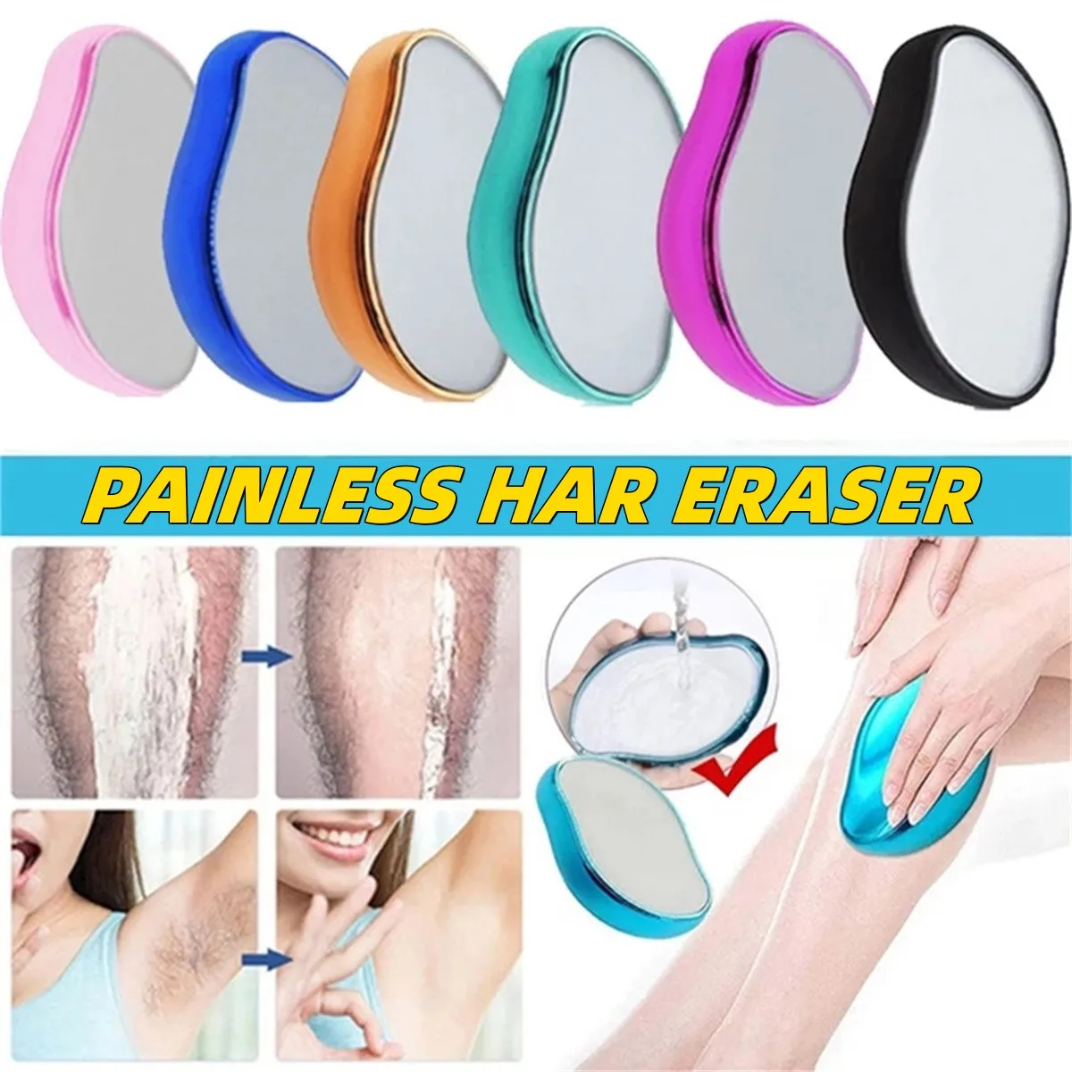 

Эпилятор для безболезненного удаления волос с кристаллами, ластик, нескользящий коврик для ванной, инструмент для депиляции, щетка, ручной ...