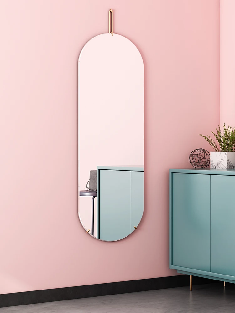 

Full Length Mirror Home Wall Bedroom Dressing Mirror Aisle Fitting Household Wall Hanging Metal Mirror Living Room Decoration