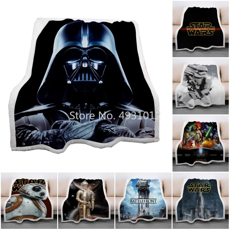 

Disney Star-Wars Fallen Samurai Soft Warm Flannel Blanket Winter Bedspread Darth Vader Sofa Throw Sofa Blankets Cover