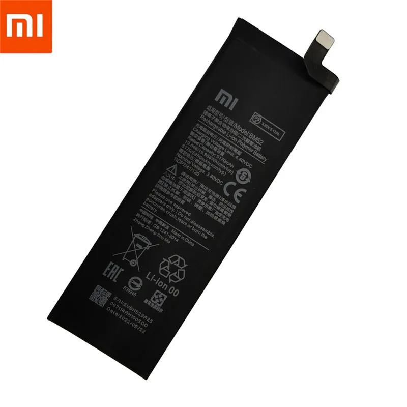 Аккумулятор BM52 для Xiaomi Mi Note 10 Lite / Pro CC9pro CC9 оригинальный 5260 мАч + Бесплатные