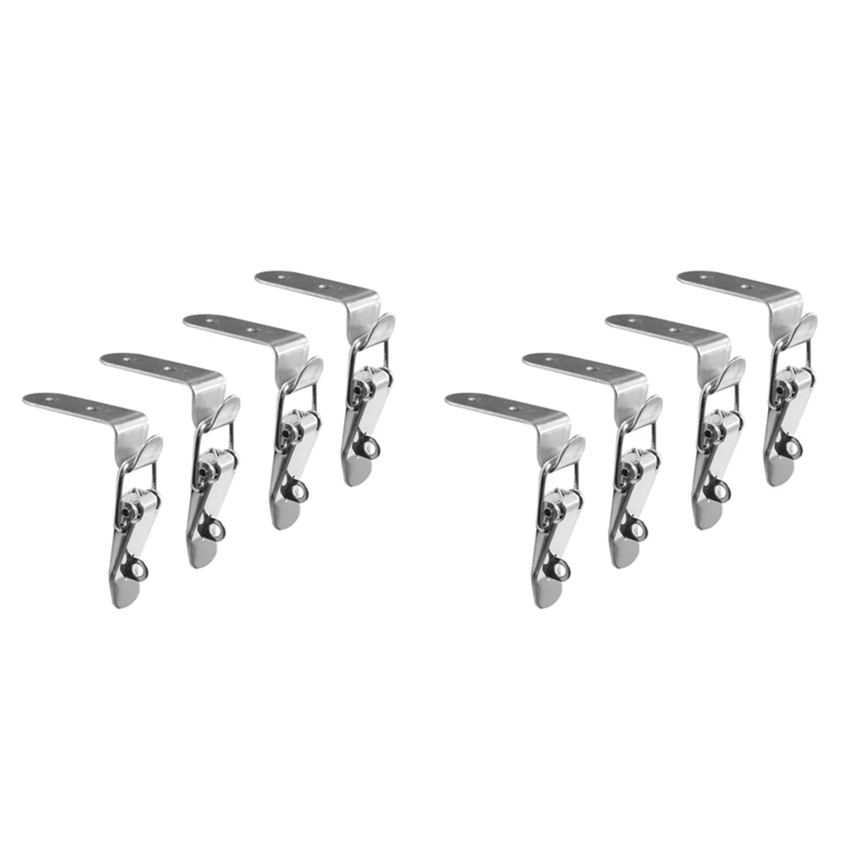 

2X 90 Degrees Duck-Mouth Buckle Hook Lock Spring Loaded Draw Toggle Latch Clamp Silver Hasp Latch Catch B