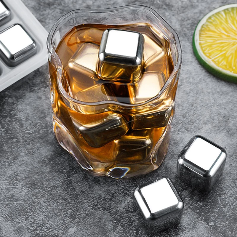 Stainless Steel Cubes Creative Practical Set Reusable Chilling Stones For Whiskey Wine Wine Cooling Chilling Party